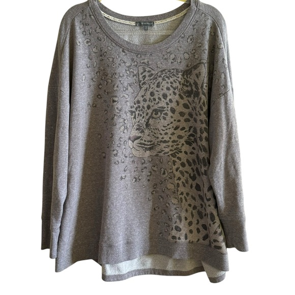 Wit & Wisdom Leopard Animal Print Long Sleeve Pullover Sweater Sz 3X - Picture 2 of 6
